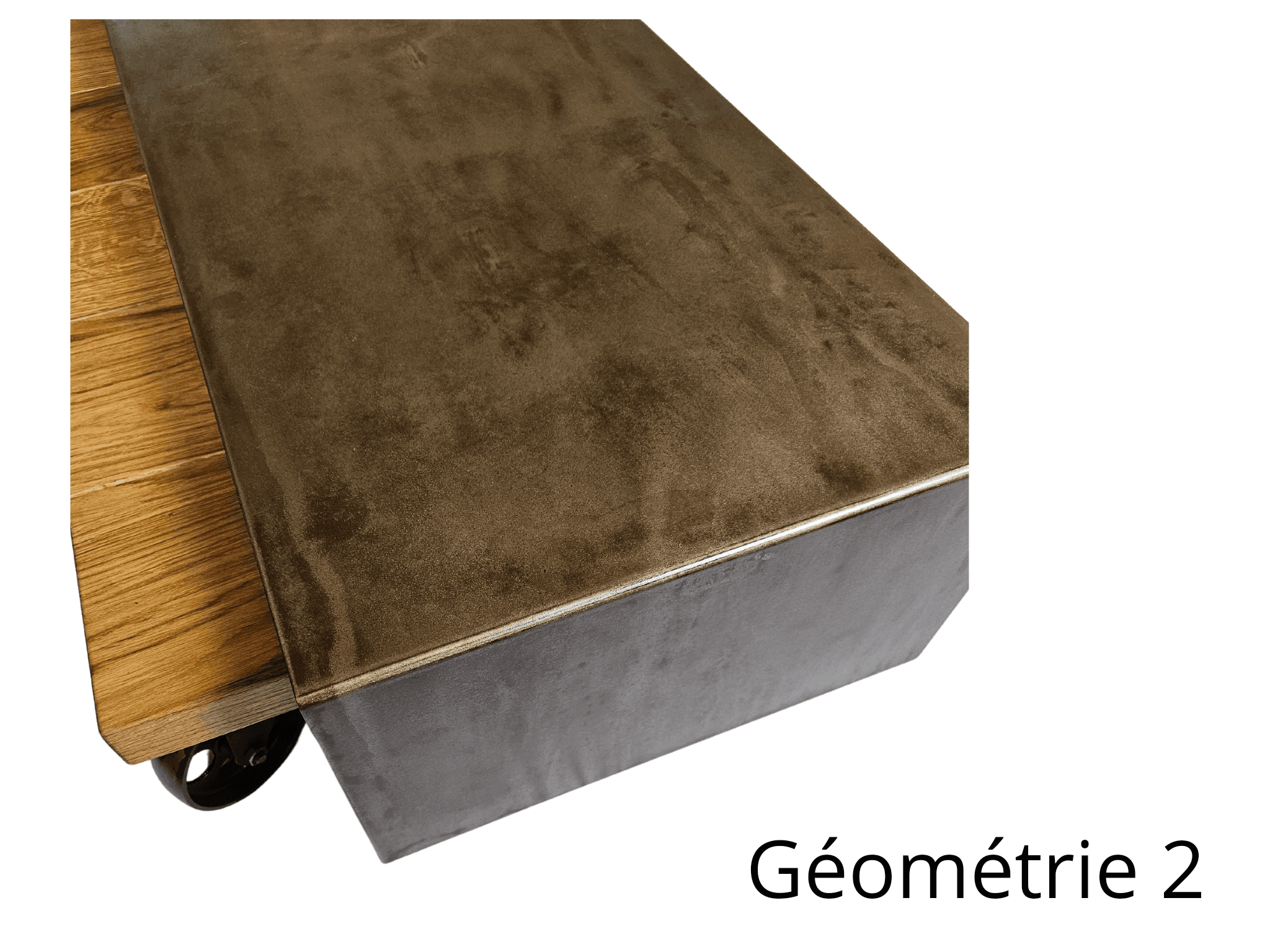 Table basse gigogne sur mesure chêne et acier "GEOMETRIE"