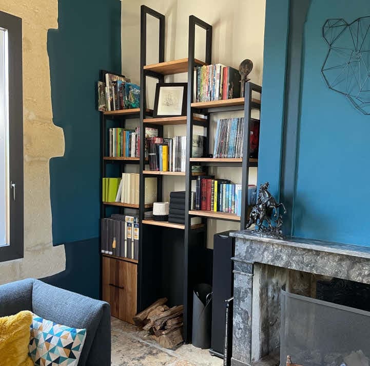 Bibliothèque sur Mesure en Chêne et métal  "ECHELLES CH"