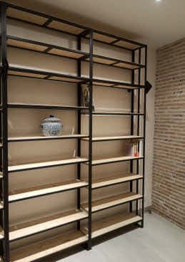 Bibliothèque industrielle métal & bois - Échelle "CHAUMONT 4"
