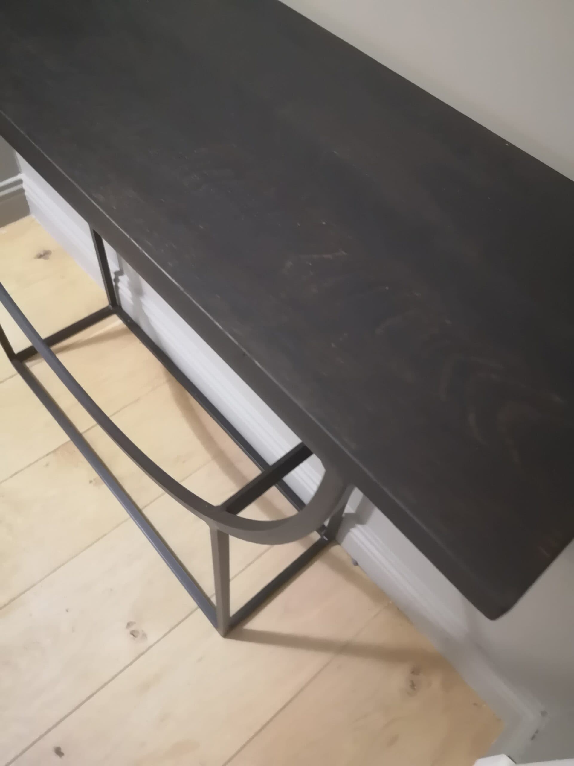 Console contemporaine "MALIA" en métal & chêne massif