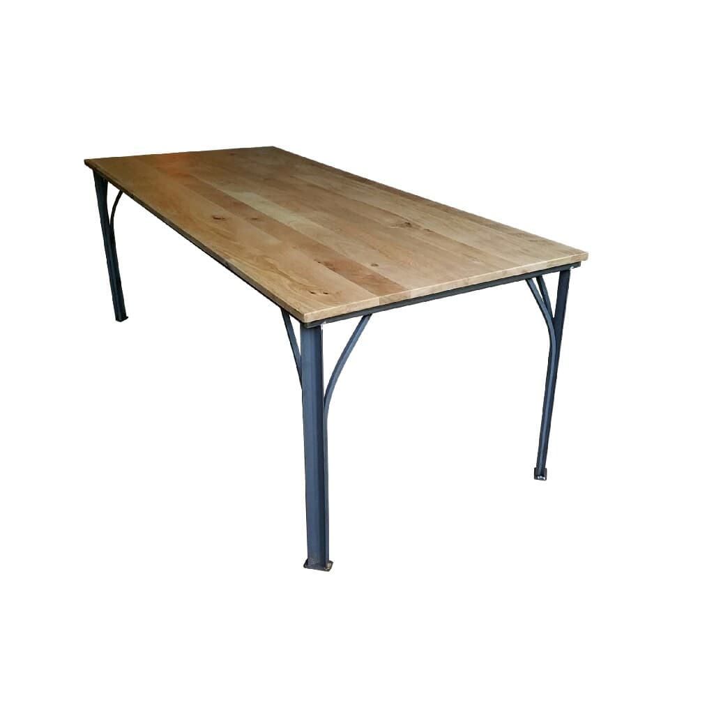 Table à manger Haussmann style industriel en chêne massif sur mesure