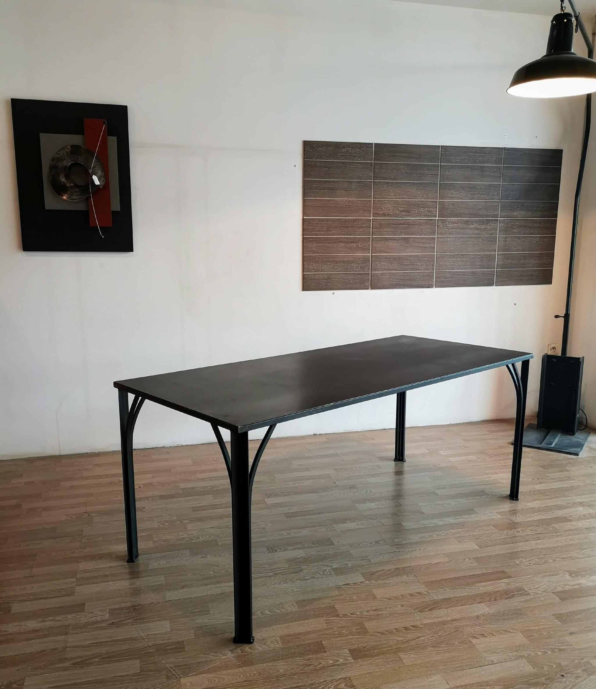 Table à manger industrielle Baltard en acier brut sur mesure