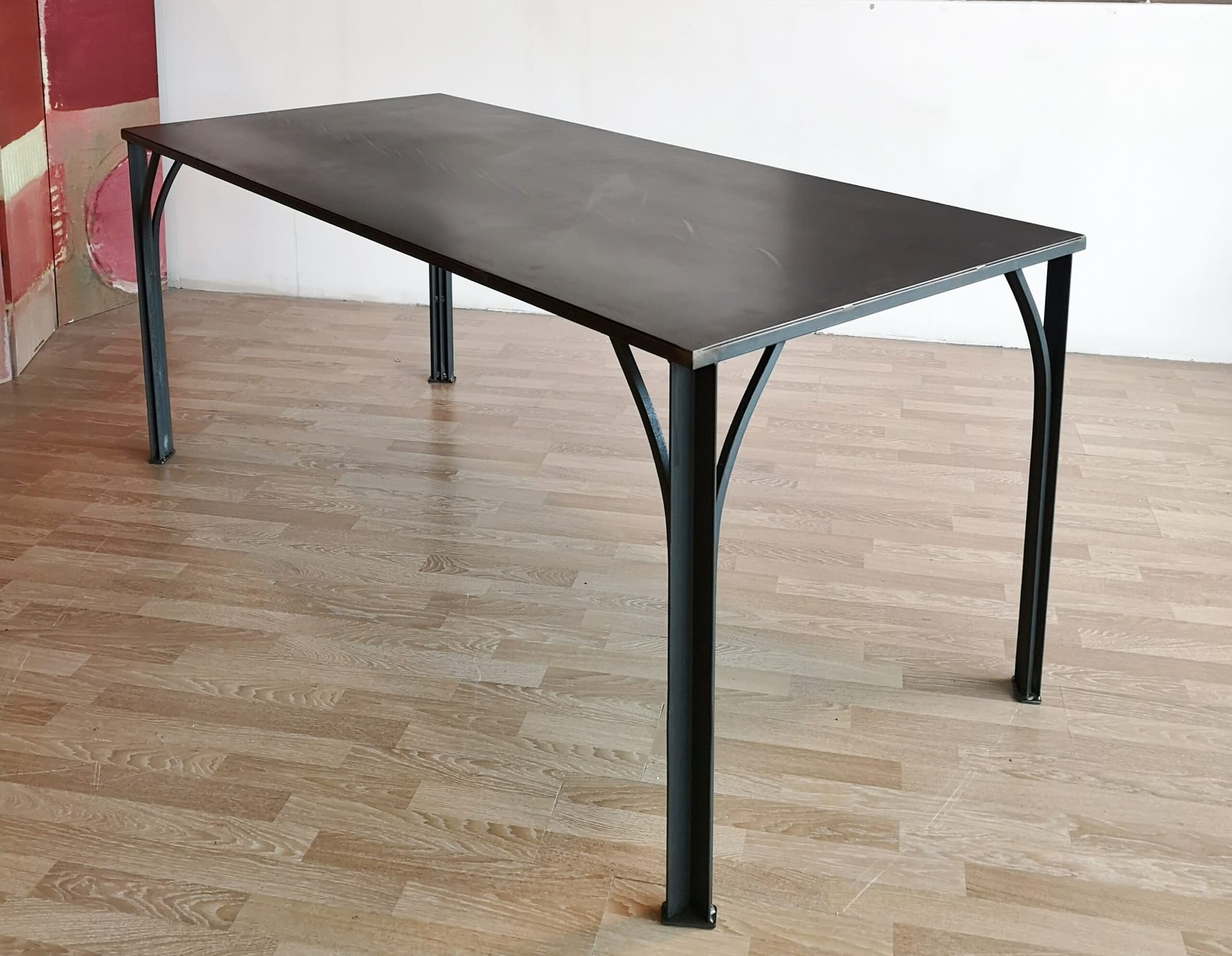 Table à manger industrielle Baltard en acier brut sur mesure