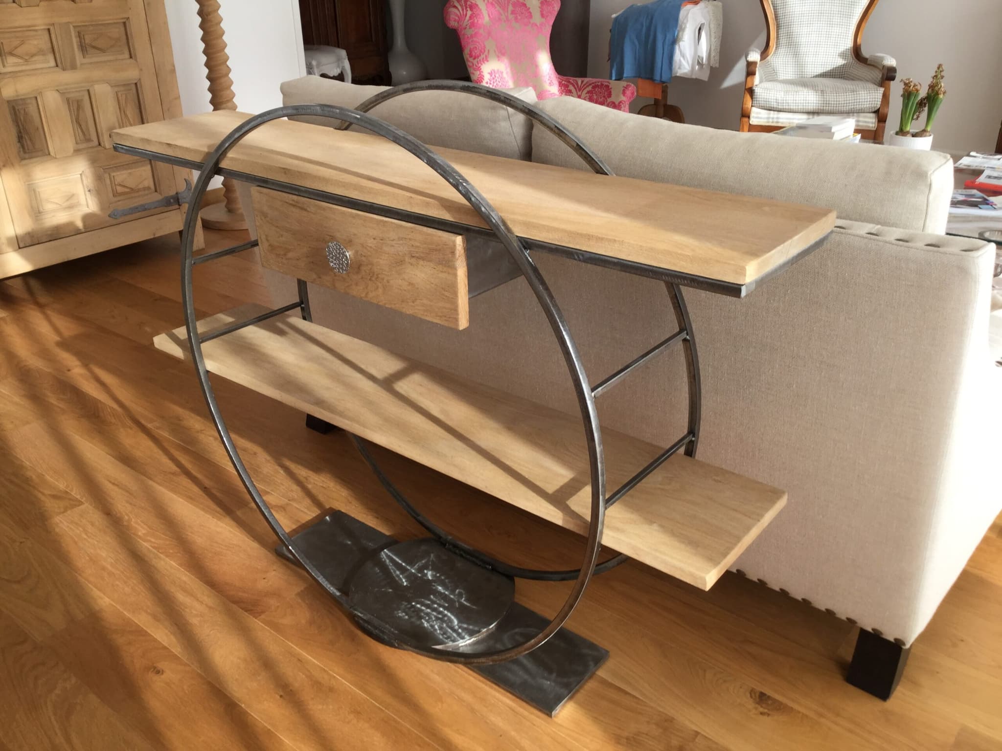 Console design sur mesure avec tiroir "Double ronde"