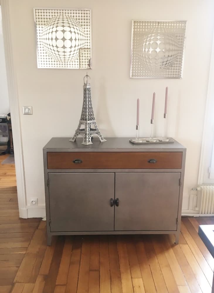 Buffet industriel métal et chêne massif sur mesure NOGENT 