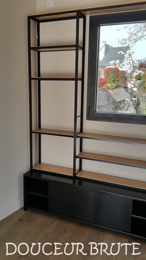 Meuble BALTARD en métal et chêne massif – Rangement design industriel