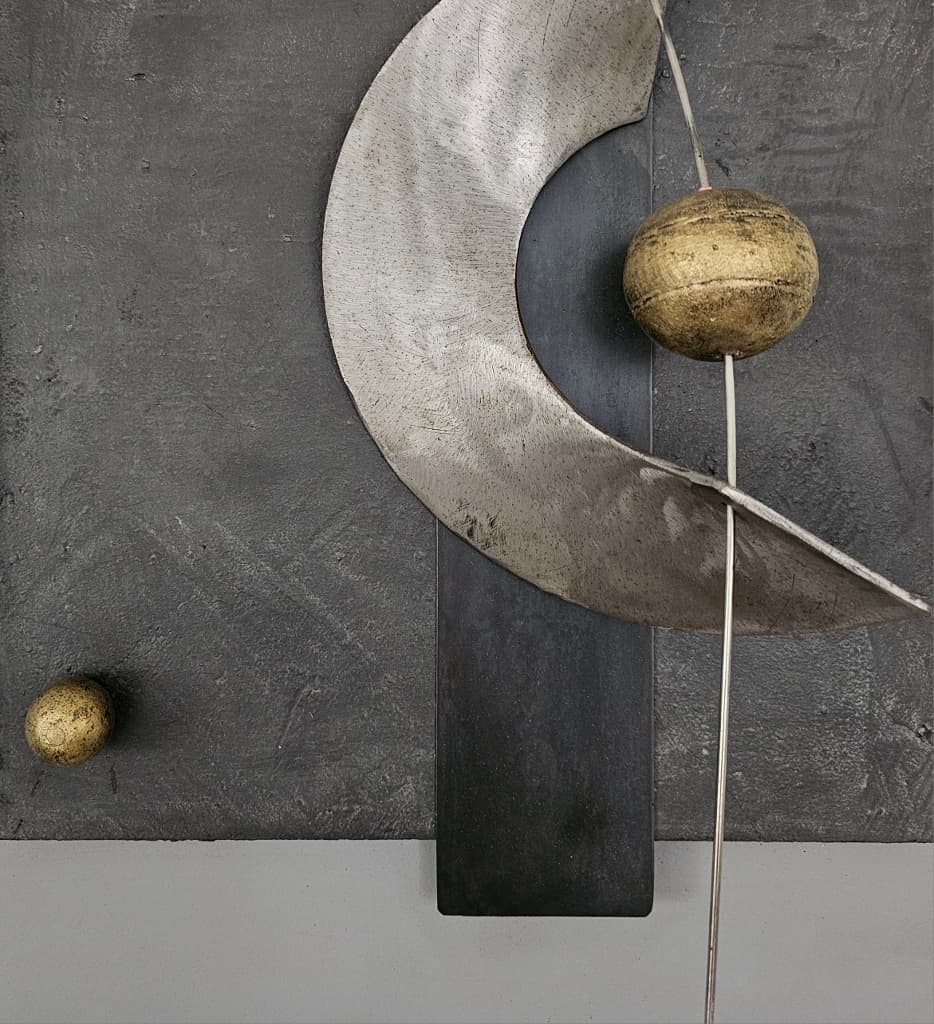 Unique tableau sculpture murale carré "COSMOS"