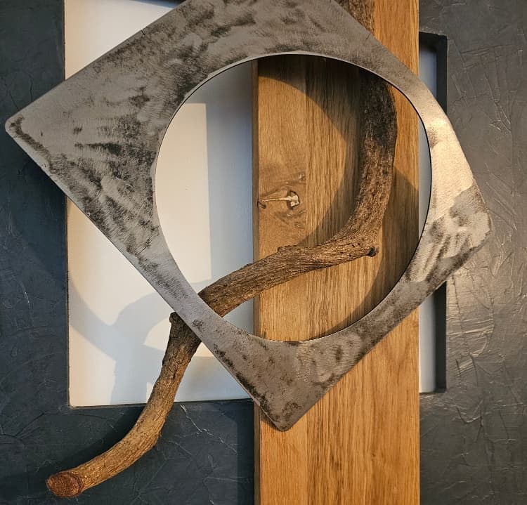 Tableau sculpture murale carré Design "SILLAGE"