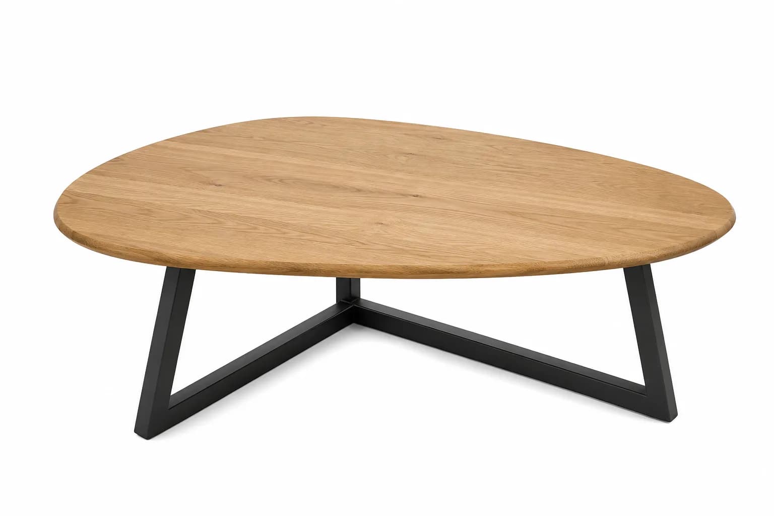 table basse artisanale galet chene massif naturel