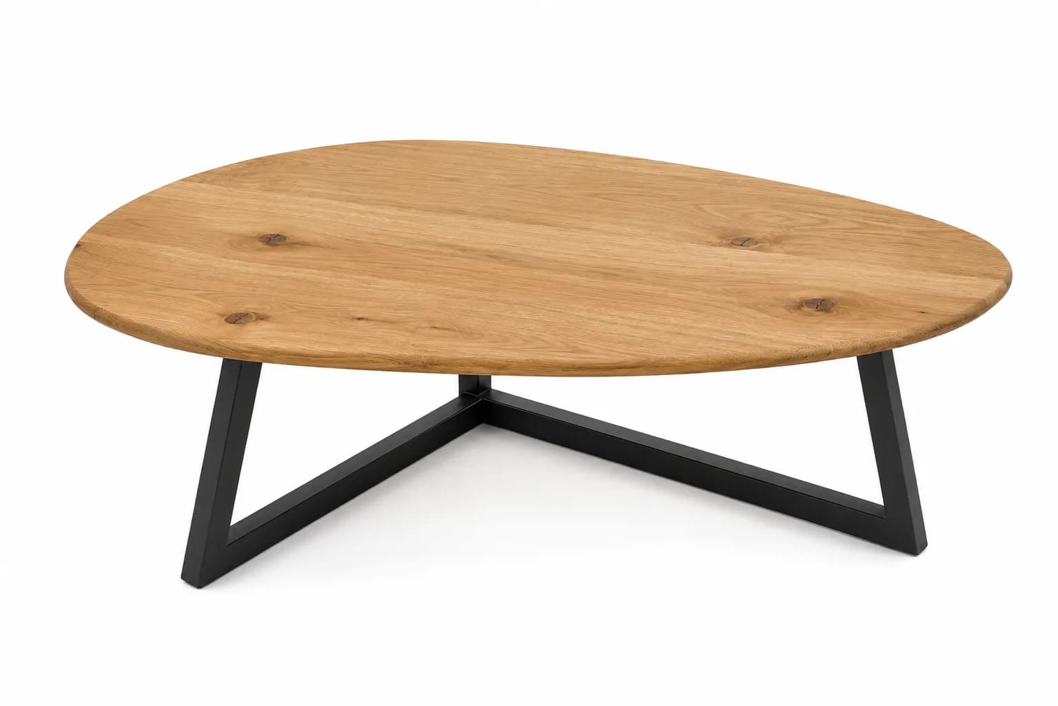 table basse galet plateau chene massif sur mesure