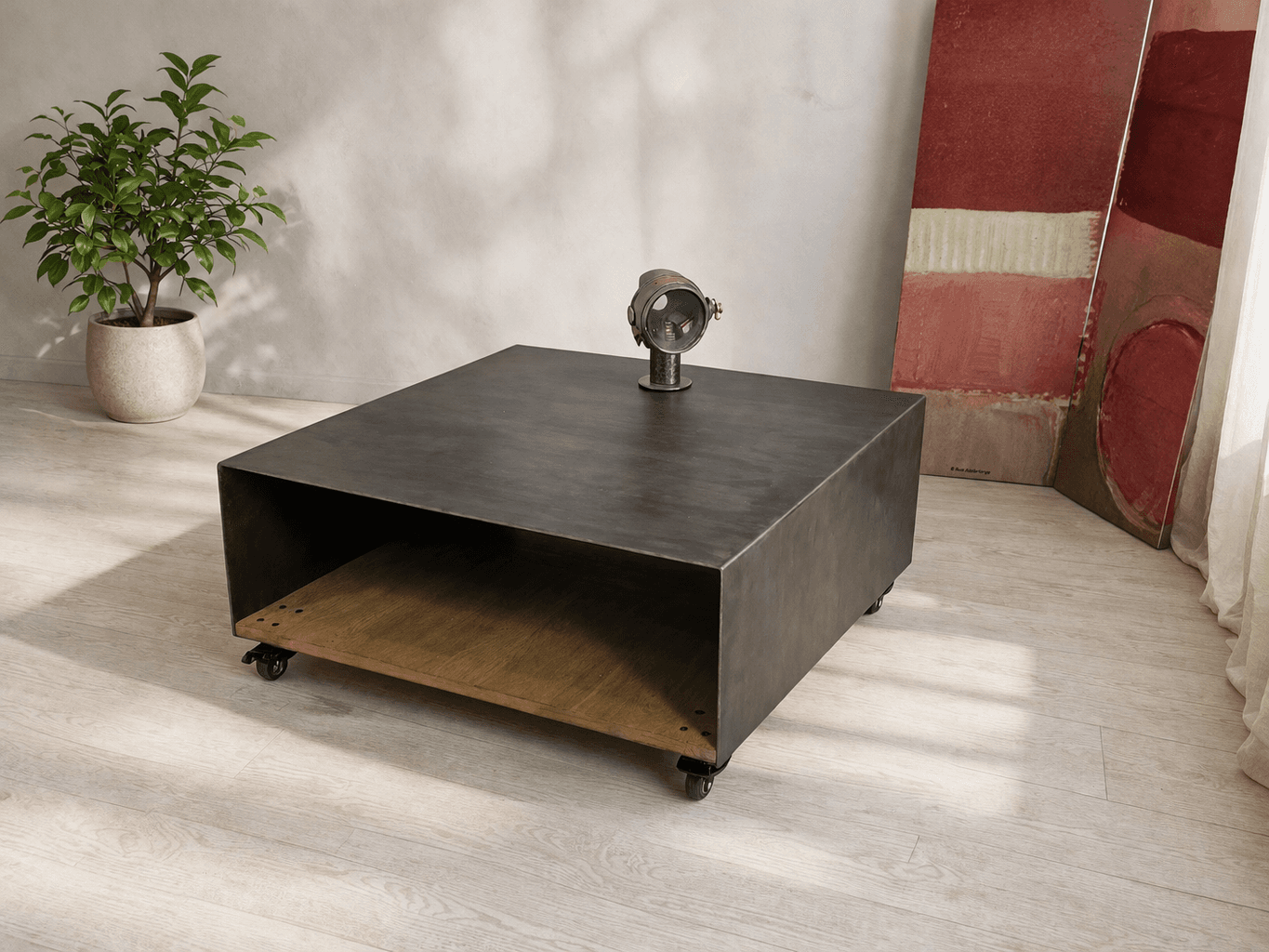 Table basse design en bois et métal Made in France "ULTIMO"