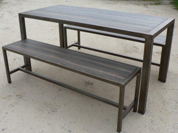 Banc BENI – Style Loft en Acier et Chêne Massif – Image 4
