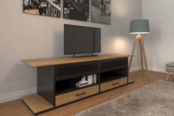 Meuble TV Contemporain sur Mesure "ONDE"