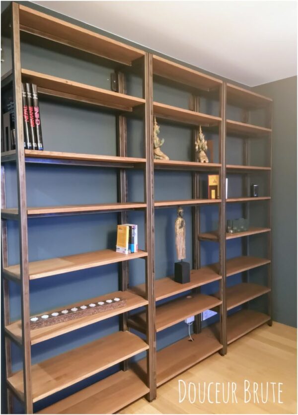Bibliothèque Industrielle sur Mesure en Métal et Bois "NATHALIE" – Image 4