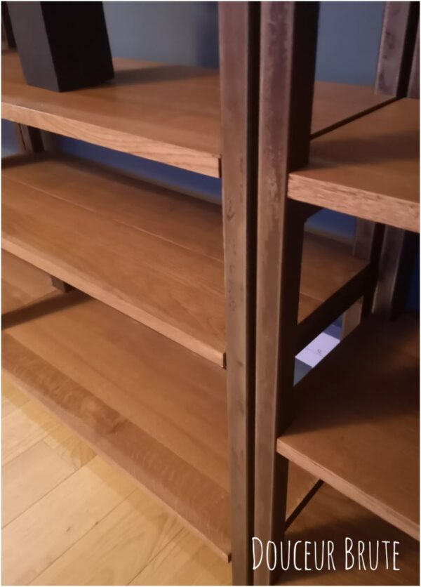 Bibliothèque Industrielle sur Mesure en Métal et Bois "NATHALIE" – Image 5