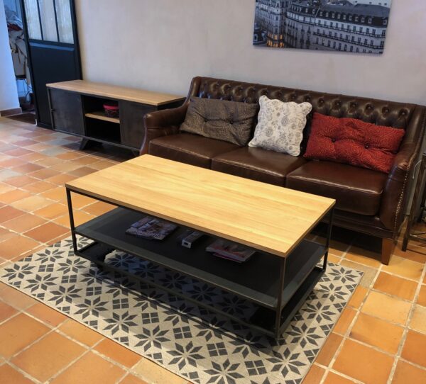 Table basse rectangulaire double plateau "WOOD" – Image 4