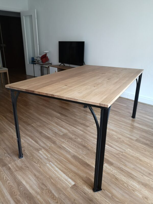 Table repas style industriel en métal et bois massif "BALTARD" – Image 3