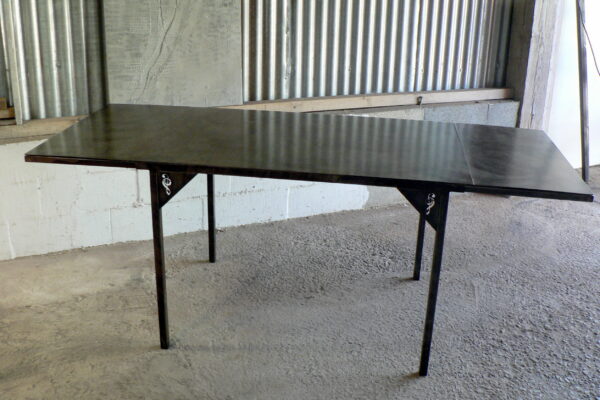 Table repas en métal patiné avec 2 allonges "BENI" – Image 8