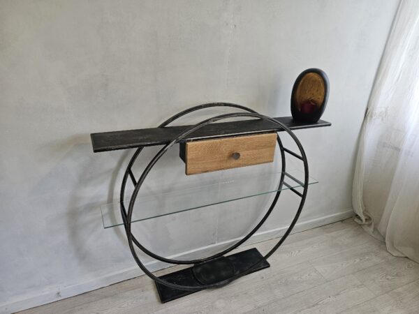 Console design " DOUBLE RONDE" avec tiroir – Image 7