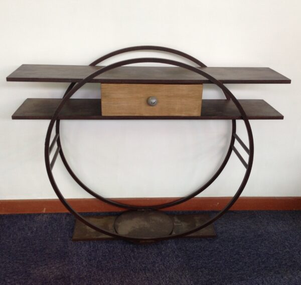 Console design " DOUBLE RONDE" avec tiroir