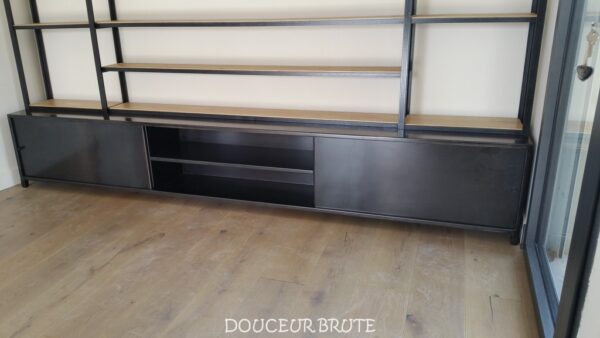 Bahut ou meuble TV en acier brut "BALTARD" – Élégance industrielle sur mesure – Image 5