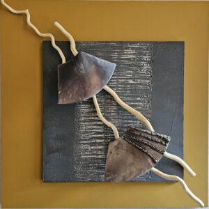 Tableau sculpture volumes murales "Papillons "