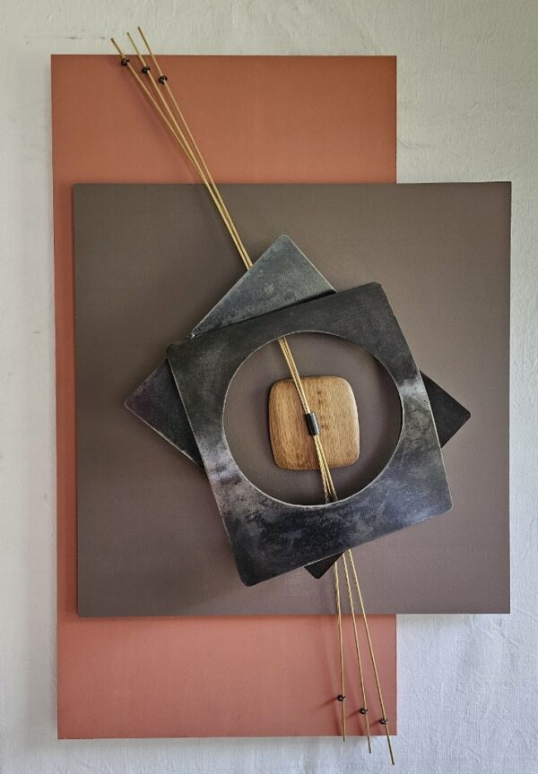 Tableau sculpture rectangulaire "Abstrait" décoration murale en volumes